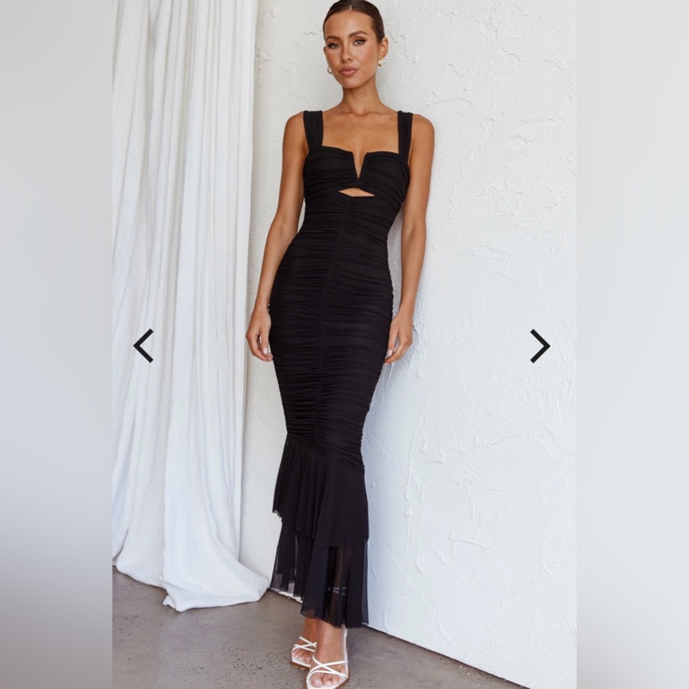 Selfie Leslie Nadia Ruched Fishtail Maxi Dress